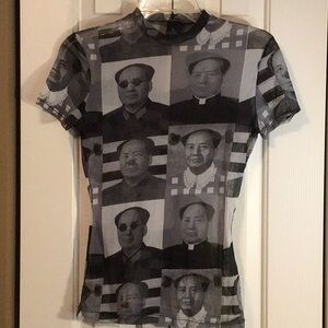 Designer Graphic Print Mesh Tshirt